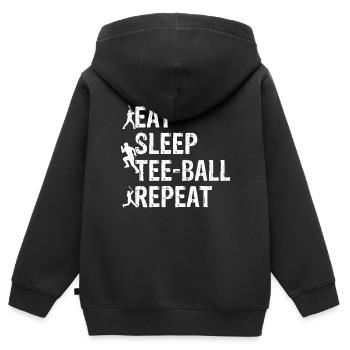 Tee-ball Game - Eat Sleep Tee-ball Repeat - Kids Premium Organic Zip-up Hoodie - black - Back - AI Model Kid Male (0cm)