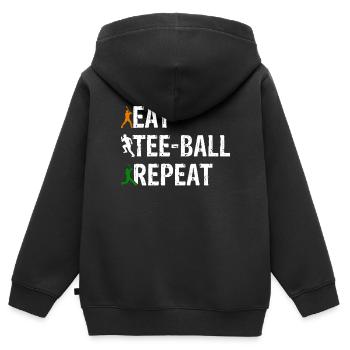 Eat Tee-ball Repeat - Tee-ball Player - Kids Premium Organic Zip-up Hoodie - black - Back - AI Model Kid Male (0cm)