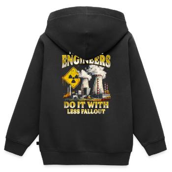 Ingénieur Nucléaire Technicien Nucléaire - Sweat Premium à capuche zippé enfant bio - noir - Dos - AI Model Kid Male (0cm)