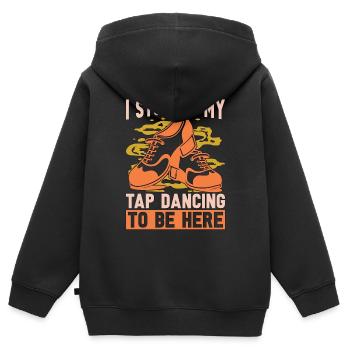 Tap Dance I Stopped My Tap Contemporary Tap Dancer - Kinder Premium Organic Zip Hoodie - Schwarz - Hinten - AI Model Kid Male (0cm)