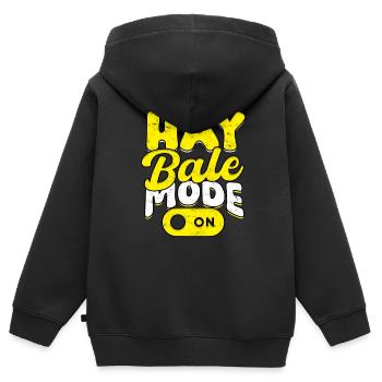 Landwirt Heu Stroh Strohballen Heuballen - Kinder Premium Organic Zip Hoodie - Schwarz - Hinten - AI Model Kid Male (0cm)