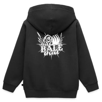 Landwirt Heu Stroh Strohballen Heuballen - Kinder Premium Organic Zip Hoodie - Schwarz - Hinten - AI Model Kid Male (0cm)