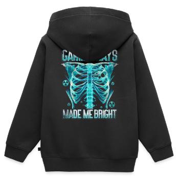 Les rayons gamma m’ont rendu brillant - Sweat Premium à capuche zippé enfant bio - noir - Dos - AI Model Kid Male (0cm)
