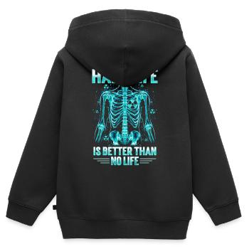Ingénieur nucléaire Technicien nucléaire - Sweat Premium à capuche zippé enfant bio - noir - Dos - AI Model Kid Male (0cm)
