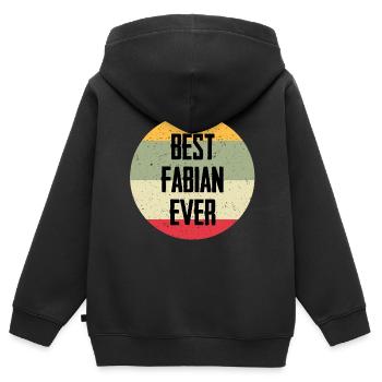 Best Fabian Ever - Kinder Premium Organic Zip Hoodie - Schwarz - Hinten - AI Model Kid Male (0cm)