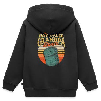 Landwirt Heu Stroh Strohballen Heuballen - Kinder Premium Organic Zip Hoodie - Schwarz - Hinten - AI Model Kid Male (0cm)