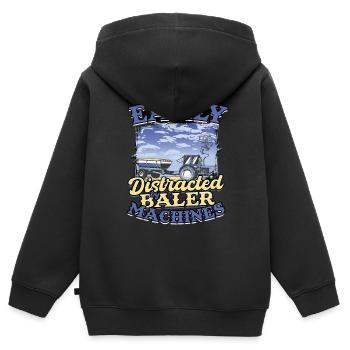 Landwirt Heu Stroh Strohballen Heuballen - Kinder Premium Organic Zip Hoodie - Schwarz - Hinten - AI Model Kid Male (0cm)