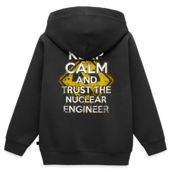 Technicien nucléaire Ingénieur nucléaire - Sweat Premium à capuche zippé enfant bio - noir - Dos - AI Model Kid Male (0cm)