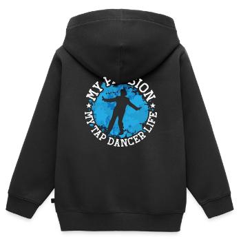 Tap Dancer My Passion My Tap Stomping Tap Dancers - Kinder Premium Organic Zip Hoodie - Schwarz - Hinten - AI Model Kid Male (0cm)