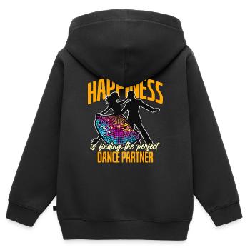 Ballroom Dance Happiness Is Finding Dance Floor - Kinder Premium Organic Zip Hoodie - Schwarz - Hinten - AI Model Kid Male (0cm)