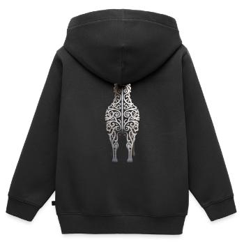 Alpaka Mandala Tier Kunst Grafik Llama - Kinder Premium Organic Zip Hoodie - Schwarz - Hinten - AI Model Kid Male (0cm)