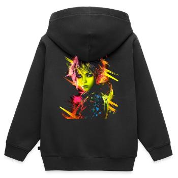 Anime Frauen Grafik Fantasie Anime - Kinder Premium Organic Zip Hoodie - Schwarz - Hinten - AI Model Kid Male (0cm)