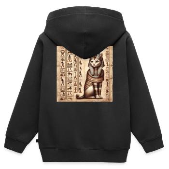 Pharaoh Papyrus Scroll Retro Desert - Kids Premium Organic Zip-up Hoodie - black - Back - AI Model Kid Male (0cm)