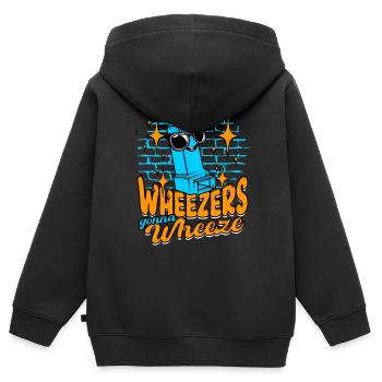 Asthma Asthmatiker Wheezers Gonna Wheeze - Kinder Premium Organic Zip Hoodie - Schwarz - Hinten - AI Model Kid Male (0cm)