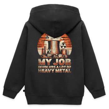 Ingénieur Nucléaire Technicien Nucléaire - Sweat Premium à capuche zippé enfant bio - noir - Dos - AI Model Kid Male (0cm)