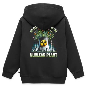 Ingénieur nucléaire Ma centrale préférée Centrale nucléaire - Sweat Premium à capuche zippé enfant bio - noir - Dos - AI Model Kid Male (0cm)