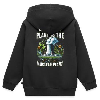 Ingénieur nucléaire Ma centrale préférée Centrale nucléaire - Sweat Premium à capuche zippé enfant bio - noir - Dos - AI Model Kid Male (0cm)