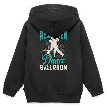 Ballroom Dance Real Men Dance Ballroom Dance Sport - Kinder Premium Organic Zip Hoodie - Schwarz - Hinten - AI Model Kid Male (0cm)