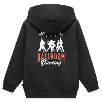 Danse de salon Tu m’as fait danser danseuse de salon - Sweat Premium à capuche zippé enfant bio - noir - Dos - AI Model Kid Male (0cm)