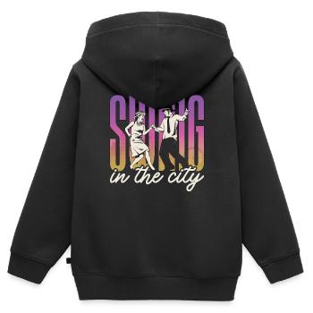 Swing Danse Swing Dans La Ville Aime La Danse Sport - Sweat Premium à capuche zippé enfant bio - noir - Dos - AI Model Kid Male (0cm)