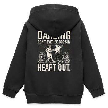 Danse Swing Darling Ne Jamais Danser Le Lindy Hop - Sweat Premium à capuche zippé enfant bio - noir - Dos - AI Model Kid Male (0cm)