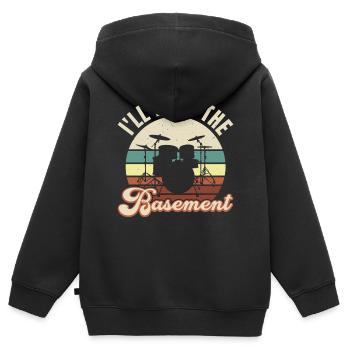 ICH WERDE IM KELLER SEIN - Kinder Premium Organic Zip Hoodie - Schwarz - Hinten - AI Model Kid Male (0cm)