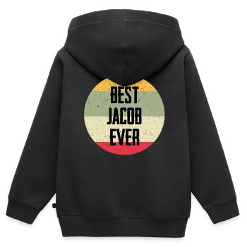Best Jacob Ever - Kinder Premium Organic Zip Hoodie - Schwarz - Hinten - AI Model Kid Male (0cm)