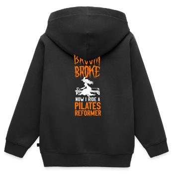 Pilates Instructor Teacher - Kinder Premium Organic Zip Hoodie - Schwarz - Hinten - AI Model Kid Male (0cm)