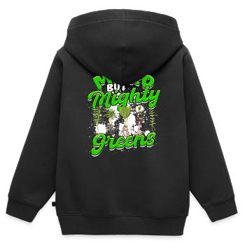 Microgreen Microgreens Micro But Mighty Greens - Kids Premium Organic Zip-up Hoodie - black - Back - AI Model Kid Male (0cm)