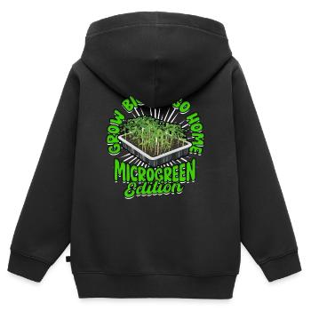 Micro-pousses Micro-pousses - Sweat Premium à capuche zippé enfant bio - noir - Dos - AI Model Kid Male (0cm)