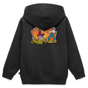 Danse Swing Le Danseur Swing Danse Lindy Hop - Sweat Premium à capuche zippé enfant bio - noir - Dos - AI Model Kid Male (0cm)