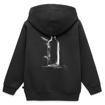 Bouteille Dessin Art Motif Graphique Oeuvre - Sweat Premium à capuche zippé enfant bio - noir - Dos - AI Model Kid Male (0cm)
