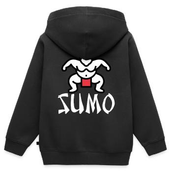 Sumo - Sweat Premium à capuche zippé enfant bio - noir - Dos - AI Model Kid Male (0cm)