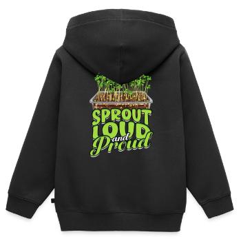 Micro-pousses Micro-pousses - Sweat Premium à capuche zippé enfant bio - noir - Dos - AI Model Kid Male (0cm)
