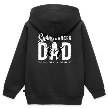 Danseur Swing Papa L’idole Le mythe La musique Swing - Sweat Premium à capuche zippé enfant bio - noir - Dos - AI Model Kid Male (0cm)