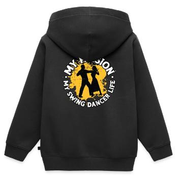 Swing Dancer My Passion My Swing Music Lindy Hop - Kids Premium Organic Zip-up Hoodie - black - Back - AI Model Kid Male (0cm)