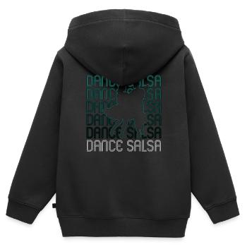 Salsa Danse Salsa Mambo Mélomane Danse Sport - Sweat Premium à capuche zippé enfant bio - noir - Dos - AI Model Kid Male (0cm)