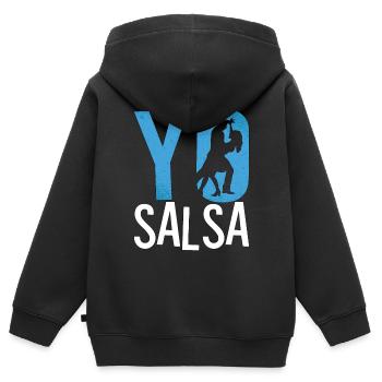 Danse Salsa Yo Salsa Aime Mambo Musique Danse Sport - Sweat Premium à capuche zippé enfant bio - noir - Dos - AI Model Kid Male (0cm)