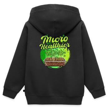 Microgreens Just a micro bit healthier - Kids Premium Organic Zip-up Hoodie - black - Back - AI Model Kid Male (0cm)