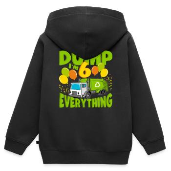 6th Birthday 6 Years Old Boy Gift Garbage Truck - Kinder Premium Organic Zip Hoodie - Schwarz - Hinten - AI Model Kid Male (0cm)