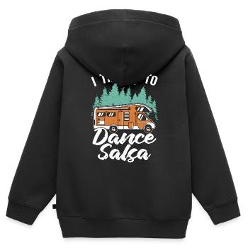 Danse Salsa I Voyage Pour Danser Salsa Mambo Musique - Sweat Premium à capuche zippé enfant bio - noir - Dos - AI Model Kid Male (0cm)