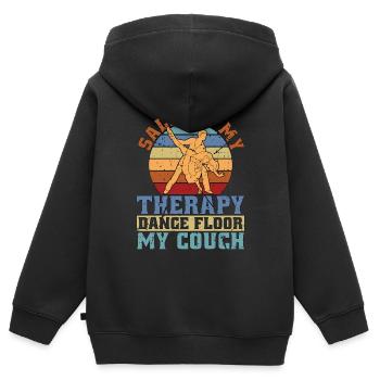 Danse salsa La salsa est ma thérapie Musique Mambo rétro - Sweat Premium à capuche zippé enfant bio - noir - Dos - AI Model Kid Male (0cm)