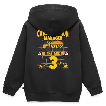 Construction Party 3rd Birthday 3 Years Old truck - Kinder Premium Organic Zip Hoodie - Schwarz - Hinten - AI Model Kid Male (0cm)