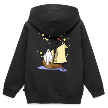 Geister Seefahrt Spuk Gespenst Horror Halloween - Kinder Premium Organic Zip Hoodie - Schwarz - Hinten - AI Model Kid Male (0cm)