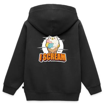 Calopsittes I Scream Birdwatcher Calopsitte Amoureux - Sweat Premium à capuche zippé enfant bio - noir - Dos - AI Model Kid Male (0cm)