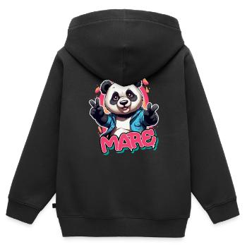 MARE - Schöner Mädchen Name mit coolem Panda - Kinder Premium Organic Zip Hoodie - Schwarz - Hinten - AI Model Kid Male (0cm)