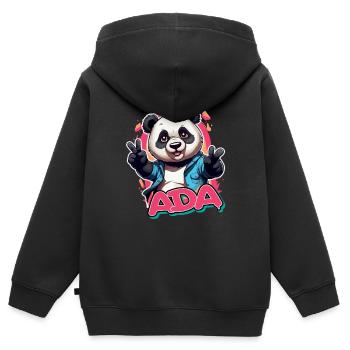 ADA - Beautiful Girl Name with Cool Panda - Kids Premium Organic Zip-up Hoodie - black - Back - AI Model Kid Male (0cm)