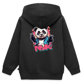 NYX - Beau nom de fille avec Cool Panda - Sweat Premium à capuche zippé enfant bio - noir - Dos - AI Model Kid Male (0cm)