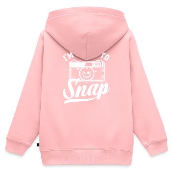 Photograph Kamera Wortspiel - Kinder Premium Organic Zip Hoodie - Rosa - Hinten - AI Model Kid Female (0cm)