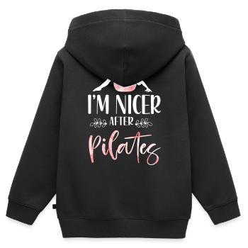 Pilates Instructor Teacher I'm - Kinder Premium Organic Zip Hoodie - Schwarz - Hinten - AI Model Kid Male (0cm)